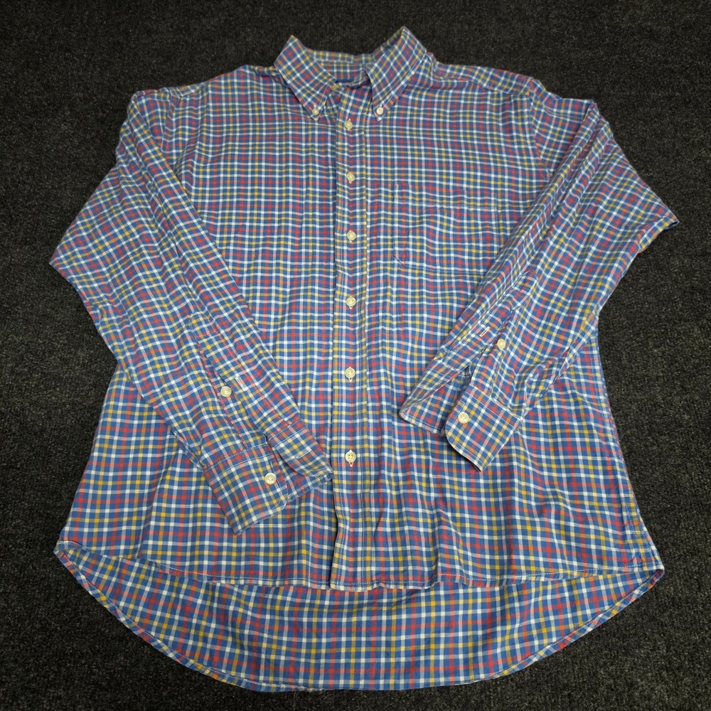 Bills Khakis Mens Large Classic Fit Tattersall Check Button Down Shirt Blue